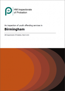 An inspection of youth offending services in Birmingham - front cover image